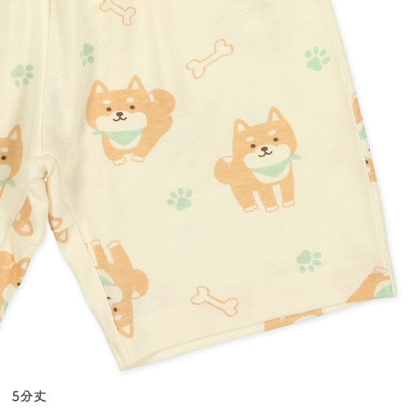腹巻付き半袖パジャマ（柴犬総柄）