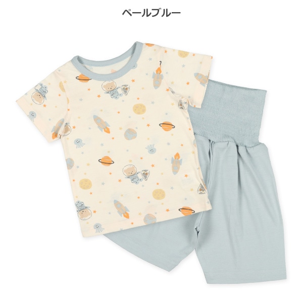 腹巻付き半袖パジャマ（くま・宇宙）