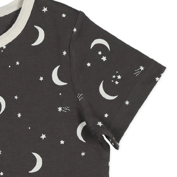 腹巻付き半袖パジャマ（星月総柄）