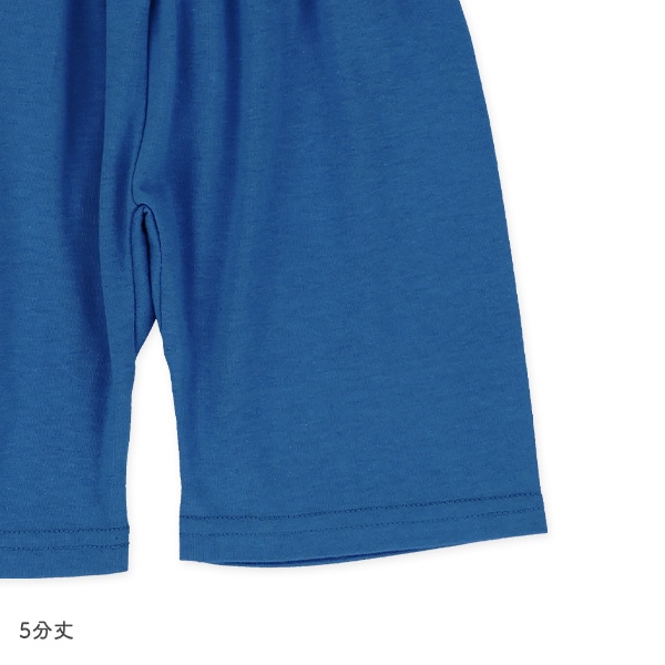 腹巻付き半袖パジャマ（波ボーダー）