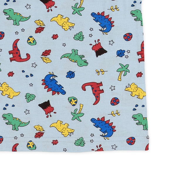 腹巻付き半袖パジャマ（カラフル恐竜総柄）