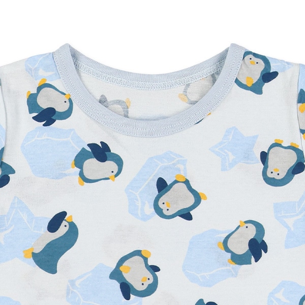 腹巻付き半袖パジャマ（ペンギン総柄）