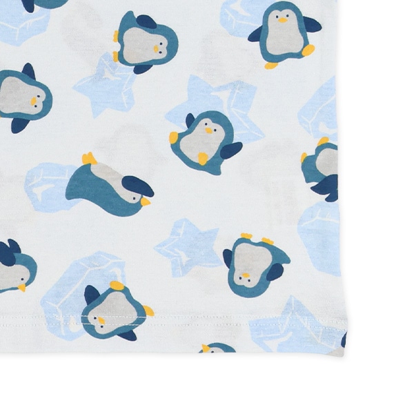 腹巻付き半袖パジャマ（ペンギン総柄）