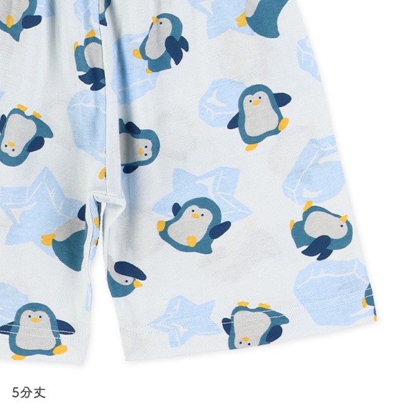 腹巻付き半袖パジャマ（ペンギン総柄）