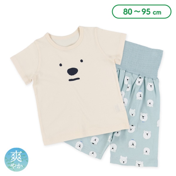 腹巻付き半袖パジャマ（しろくまフェイス）