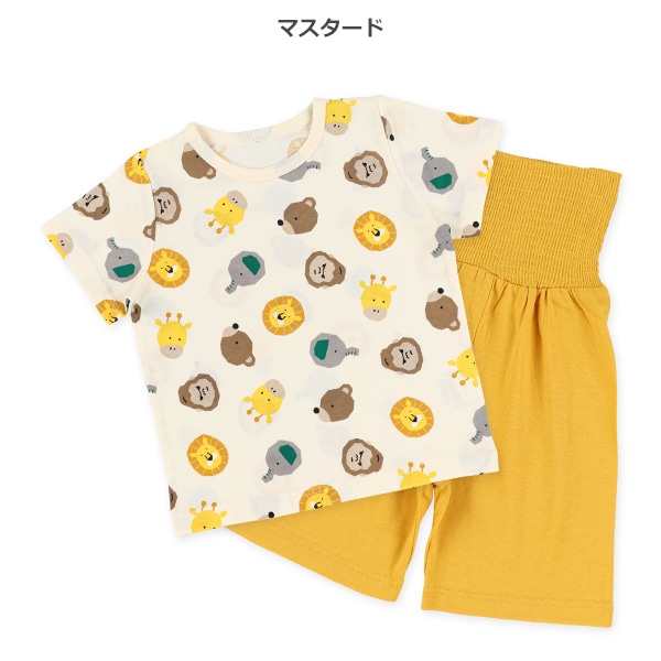 腹巻付き半袖パジャマ（アニマルフェイス）