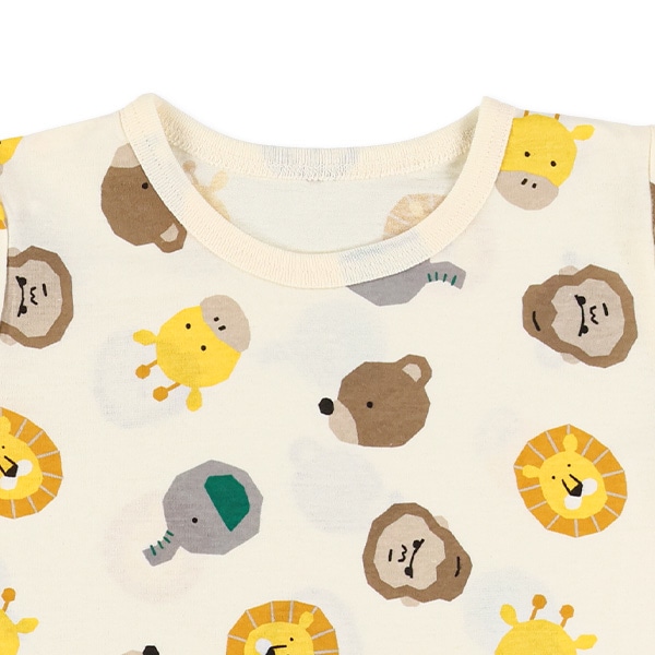 腹巻付き半袖パジャマ（アニマルフェイス）