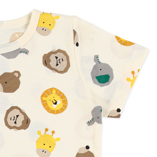 腹巻付き半袖パジャマ（アニマルフェイス）