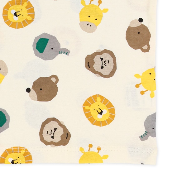 腹巻付き半袖パジャマ（アニマルフェイス）