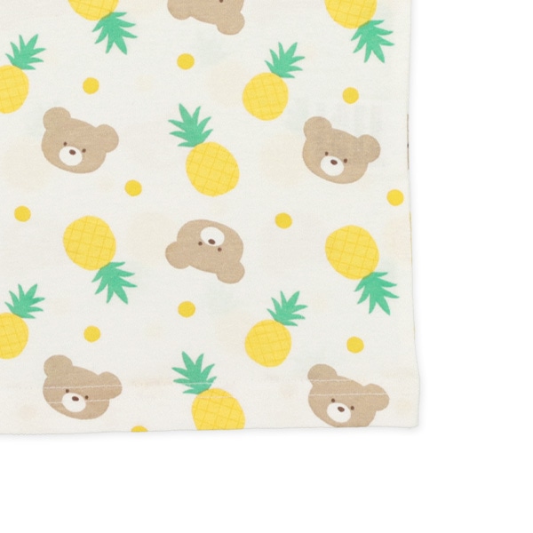 腹巻付きラグラン半袖パジャマ（パイナップル・くま）