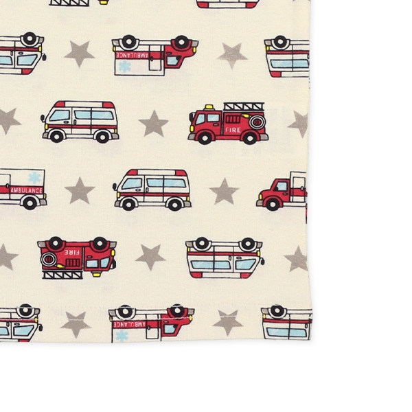 腹巻付きラグラン半袖パジャマ（消防車）