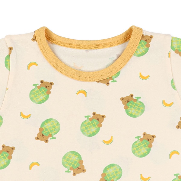 腹巻付き半袖パジャマ（くま・メロン）