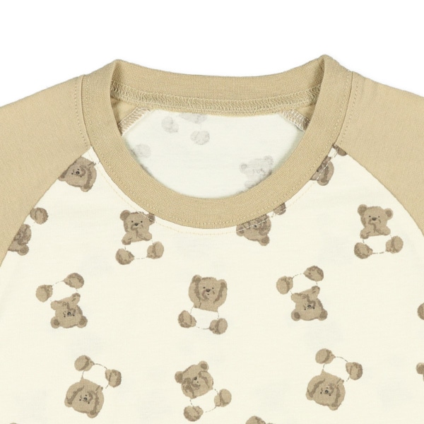 腹巻付きラグラン半袖パジャマ（くまの赤ちゃん）