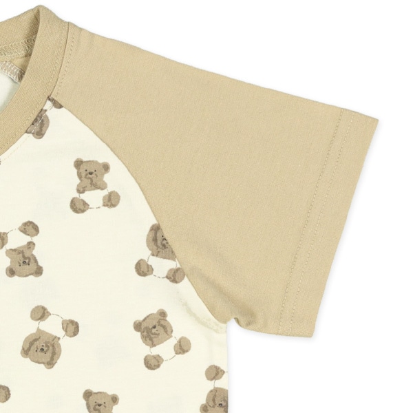 腹巻付きラグラン半袖パジャマ（くまの赤ちゃん）