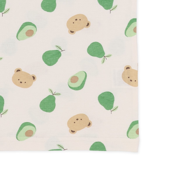 腹巻付きラグラン半袖パジャマ（くま・アボカド）