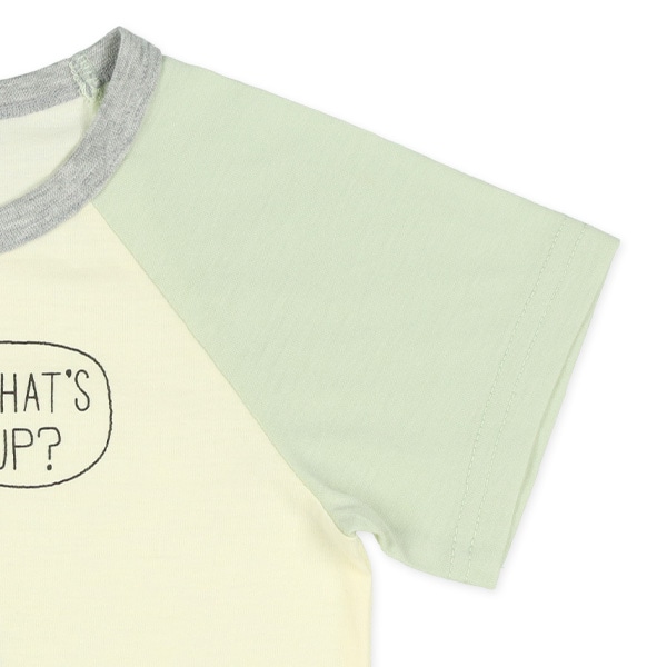 腹巻付きラグラン半袖パジャマ（ブルドッグ・ワンポイント）