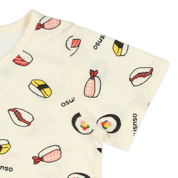 腹巻付き半袖パジャマ（寿司総柄）