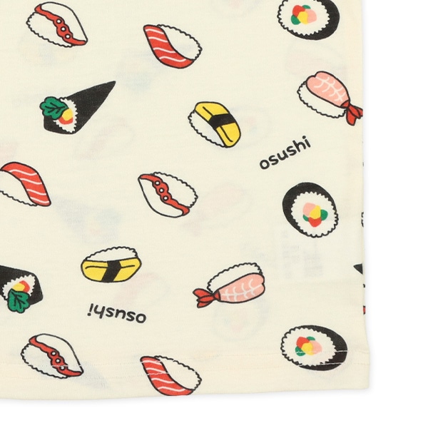 腹巻付き半袖パジャマ（寿司総柄）