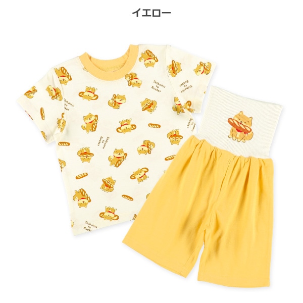 腹巻付き半袖パジャマ（柴犬・パン）