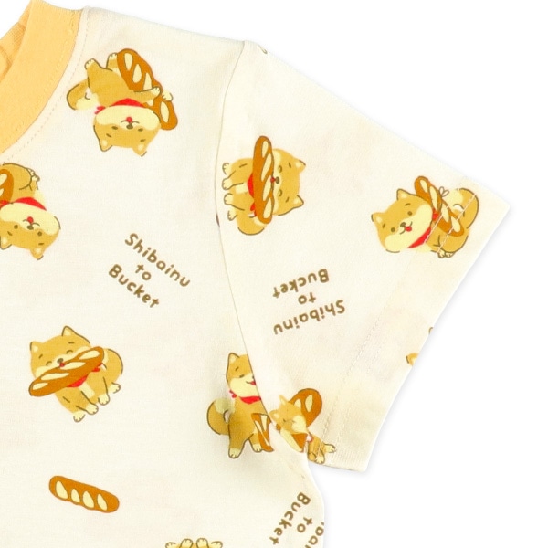 腹巻付き半袖パジャマ（柴犬・パン）