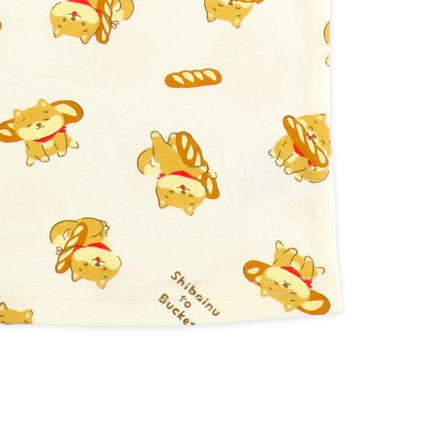 腹巻付き半袖パジャマ（柴犬・パン）