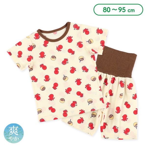 腹巻付き半袖パジャマ（たこ焼き総柄）