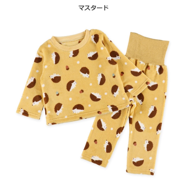 マイクロフリース腹巻付き長袖パジャマ（ハリネズミ）
