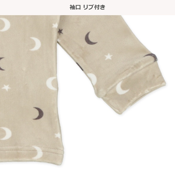 ストレッチマイクロフリース腹巻付き長袖パジャマ（星月総柄）
