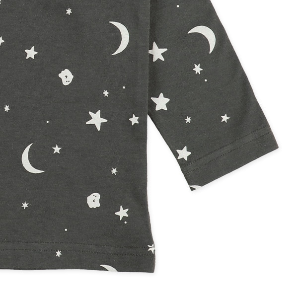 腹巻付き長袖パジャマ（月・おばけ）
