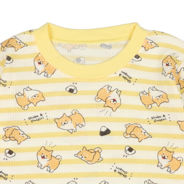 腹巻付きワッフル長袖パジャマ（柴犬）