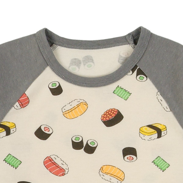 腹巻付きラグラン長袖パジャマ（お寿司）