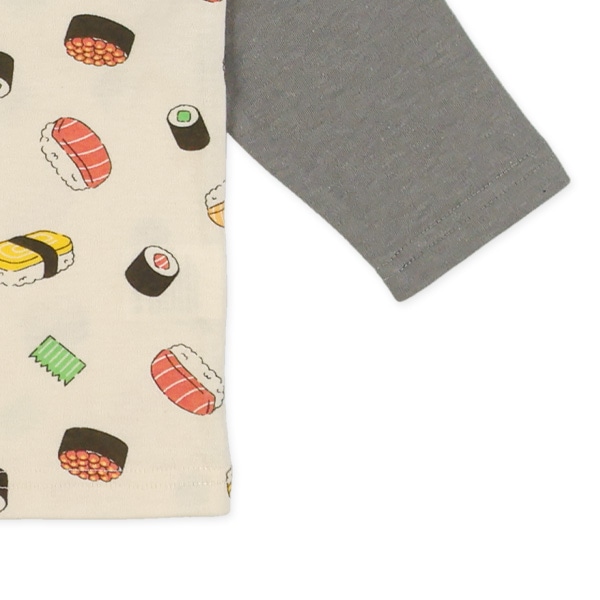 腹巻付きラグラン長袖パジャマ（お寿司）