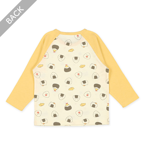 腹巻付きラグラン長袖パジャマ（おにぎり）