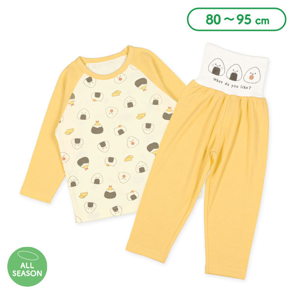 腹巻付きラグラン長袖パジャマ（おにぎり）