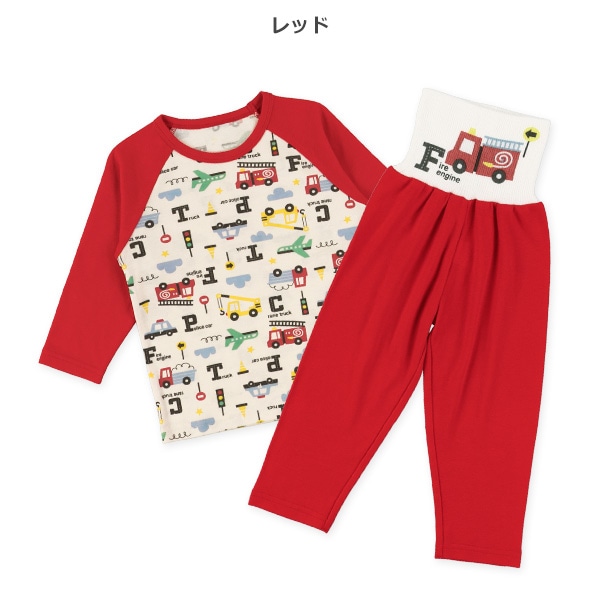 腹巻付きラグラン長袖パジャマ（はたらくのりもの）