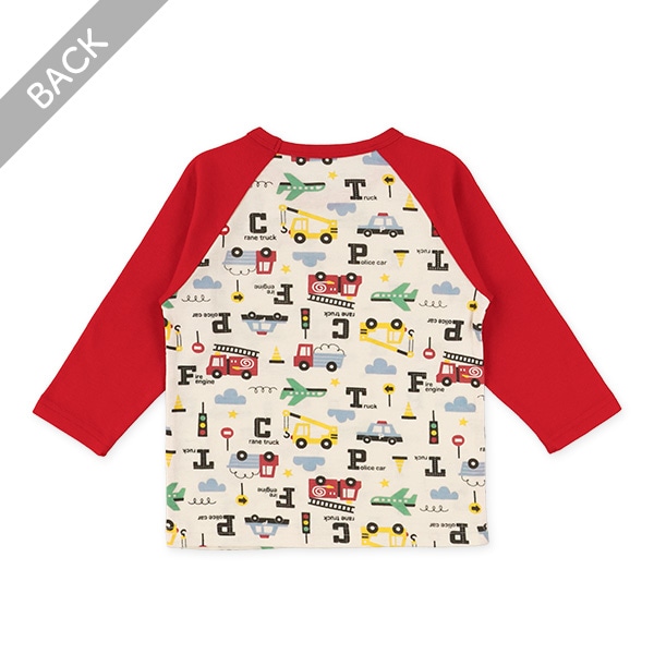 腹巻付きラグラン長袖パジャマ（はたらくのりもの）