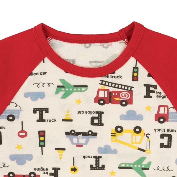 腹巻付きラグラン長袖パジャマ（はたらくのりもの）