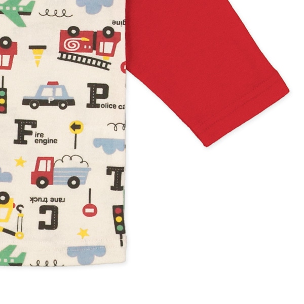 腹巻付きラグラン長袖パジャマ（はたらくのりもの）