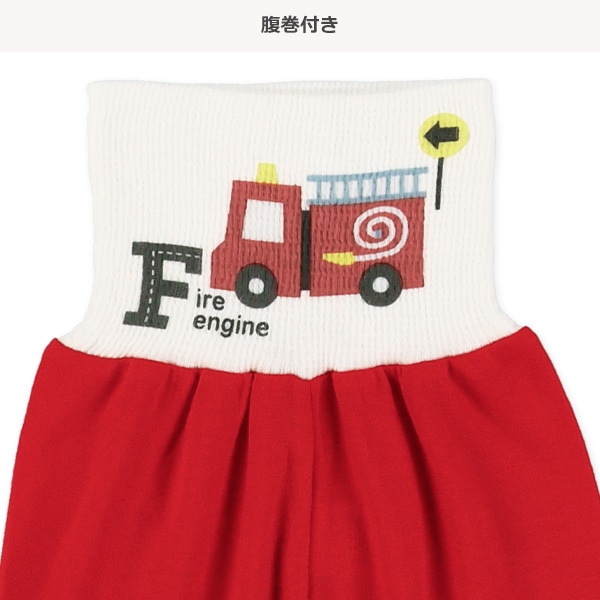 腹巻付きラグラン長袖パジャマ（はたらくのりもの）