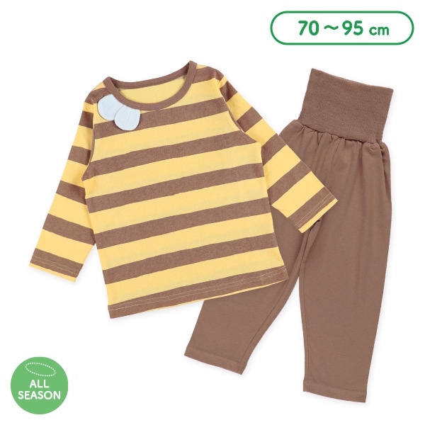 腹巻付き長袖パジャマ（みつばち）