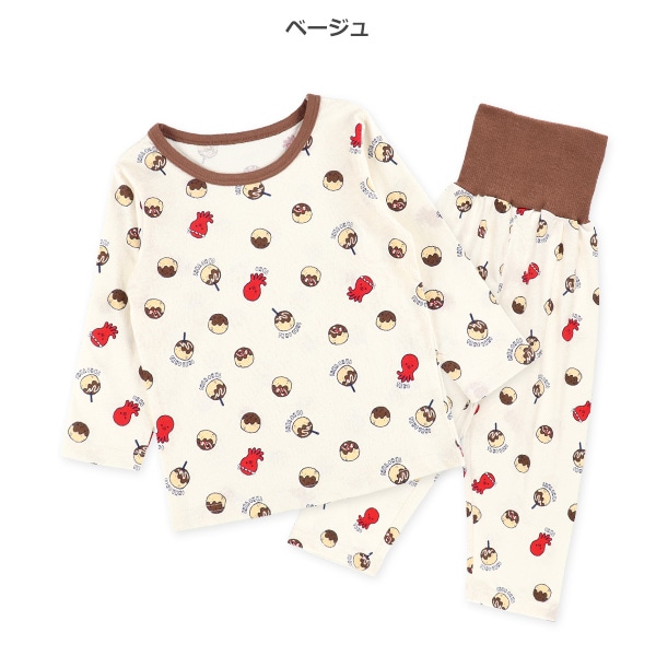 腹巻付き長袖パジャマ（たこ焼き総柄）