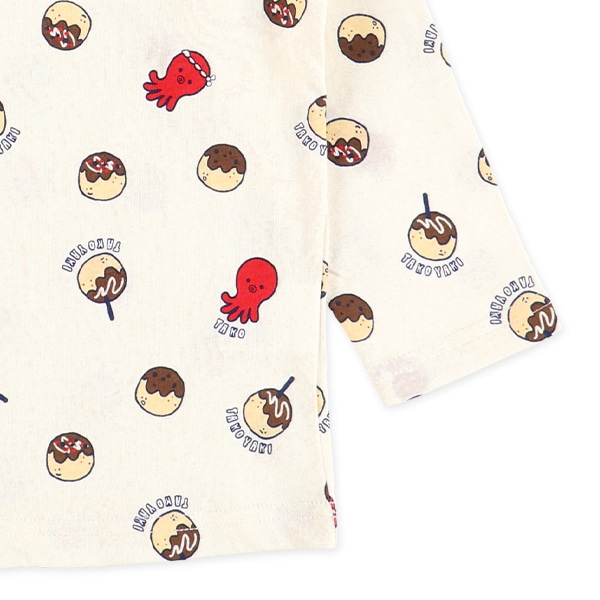 腹巻付き長袖パジャマ（たこ焼き総柄）