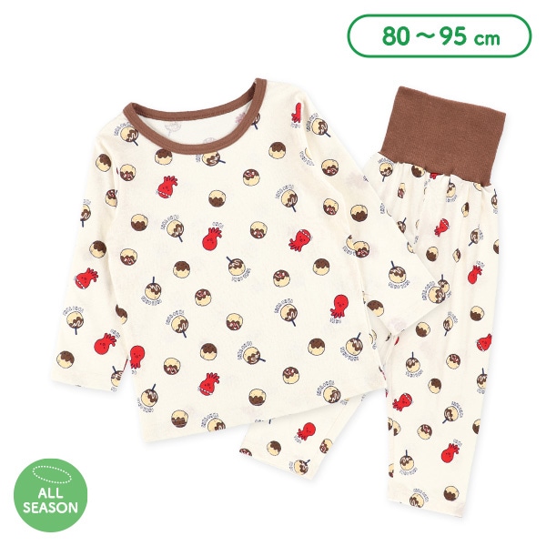 腹巻付き長袖パジャマ（たこ焼き総柄）