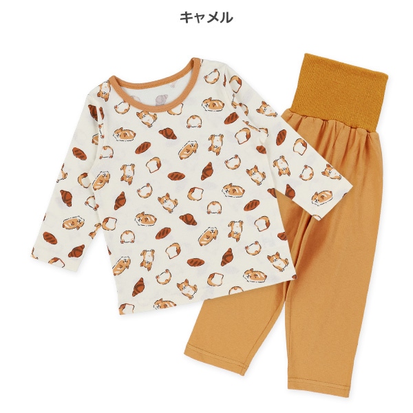 腹巻付き長袖パジャマ（パン・いぬ）