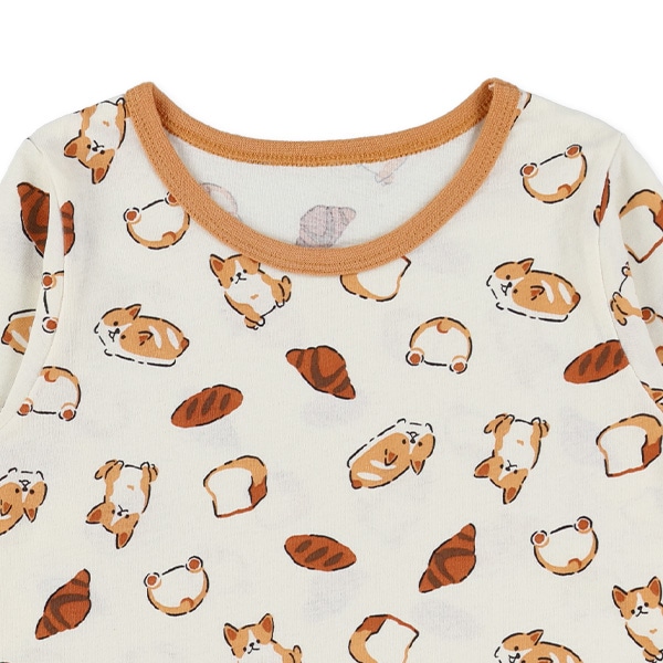 腹巻付き長袖パジャマ（パン・いぬ）