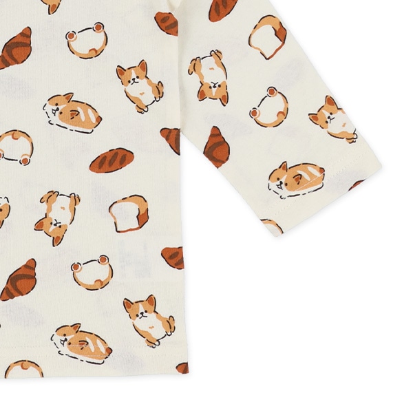 腹巻付き長袖パジャマ（パン・いぬ）