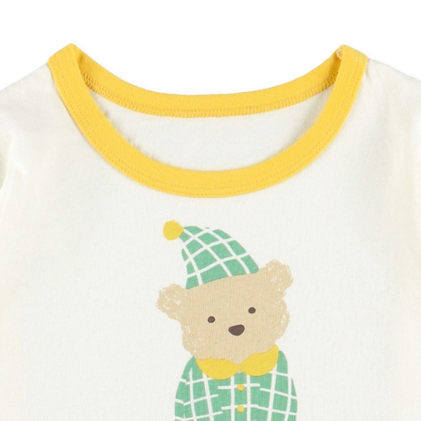 腹巻付き長袖パジャマ（くま・チェック）