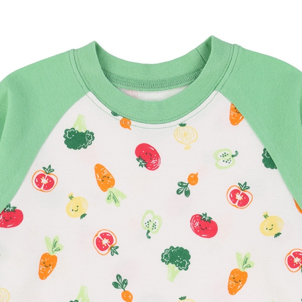 腹巻付きラグラン長袖パジャマ（やさい）