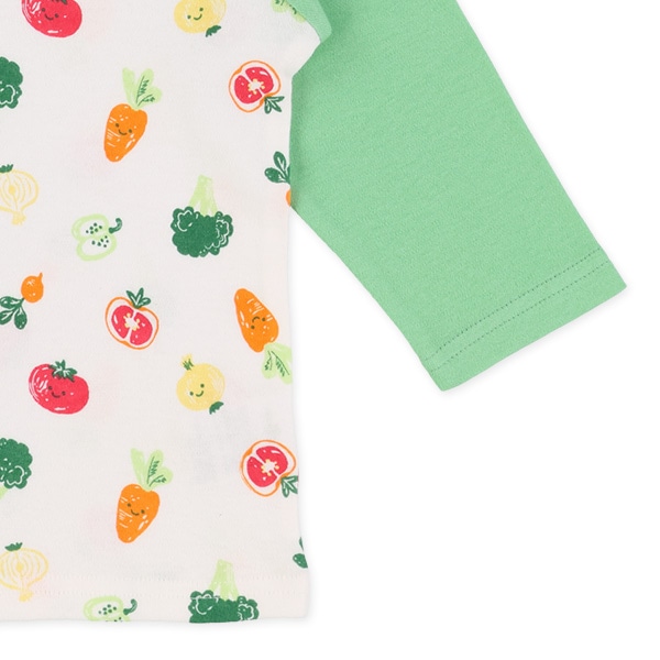 腹巻付きラグラン長袖パジャマ（やさい）