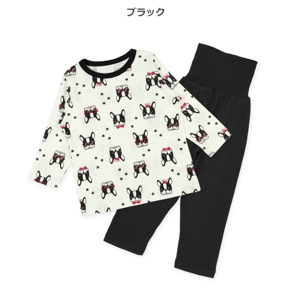 腹巻付き長袖パジャマ（ブルドッグ）